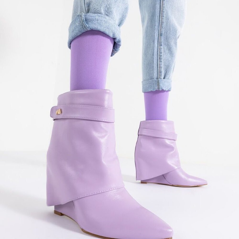 AZALEA WANG OVER THE TOP WEDGE BOOTIE IN LIGHT PURPLE